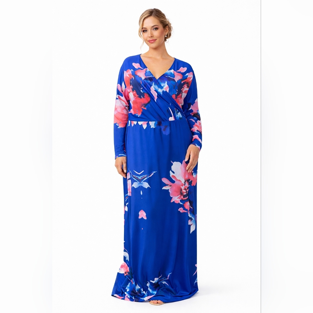 Floral Blue Maxi Dress